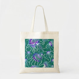 Lila Jellyfish Canvas Tote Tygkasse