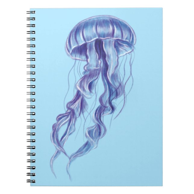 Lila Jellyfish illustration design Anteckningsbok (Framsidan)