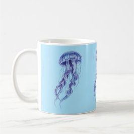 Lila Jellyfish illustration design Kaffemugg