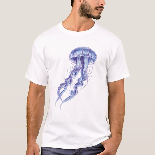 Lila Jellyfish illustration design T Shirt (Framsida)