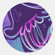 Lila Jellyfish Stickers