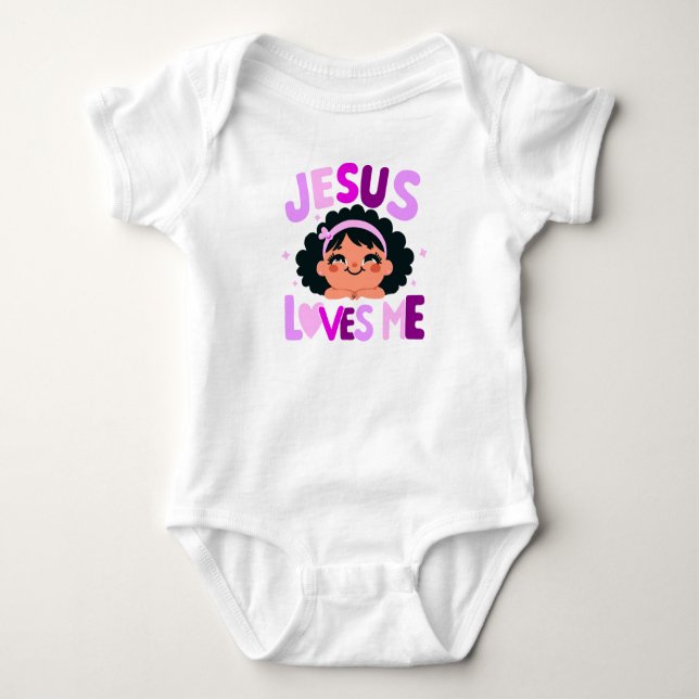 Lila "Jesus Kärlek Me"-design T Shirt (Framsida)