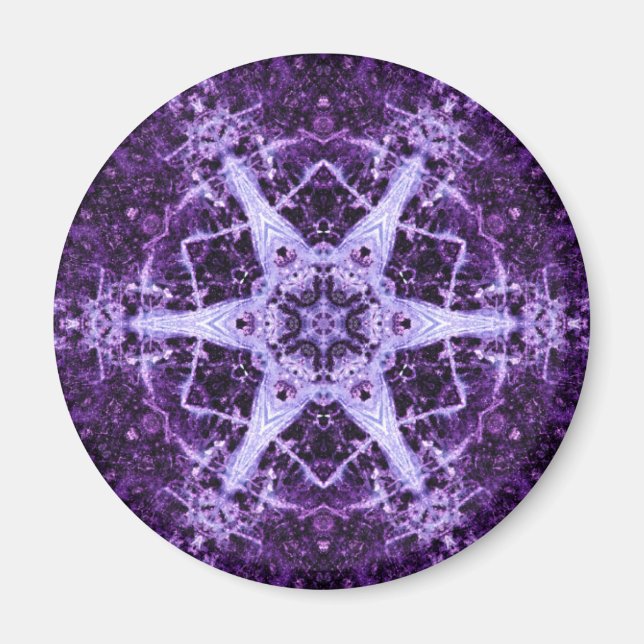 Lila Jewel Crystal Round Magnet (Framsidan)