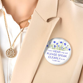 Lila jokerblomma döv av hörselstift knapp