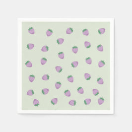 Lila Jordgubbar Mönster Pappersservett