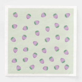 Lila Jordgubbar Mönster Pappersservett