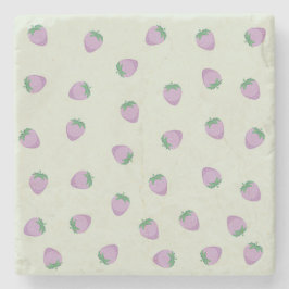 Lila Jordgubbar Mönster Stenunderlägg