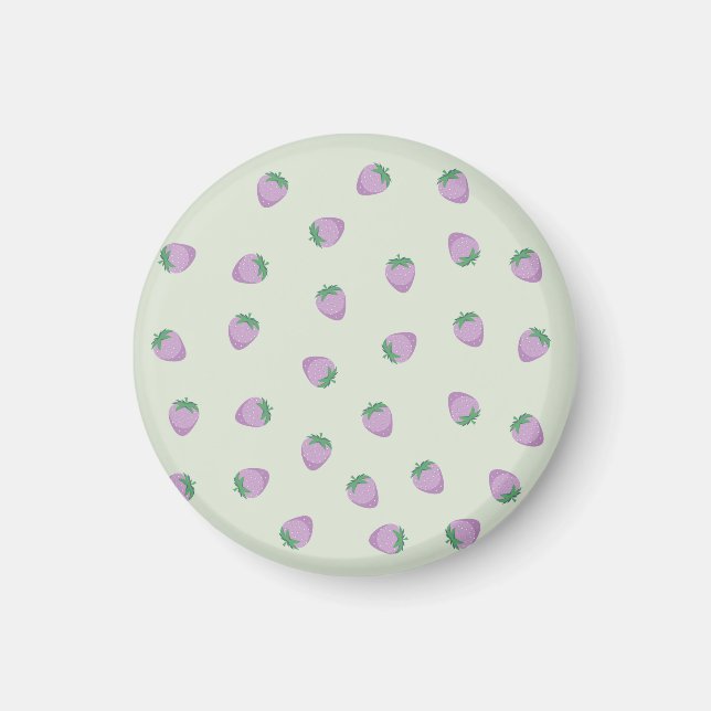 Lila jordgubbsmönster magnet (Framsidan)