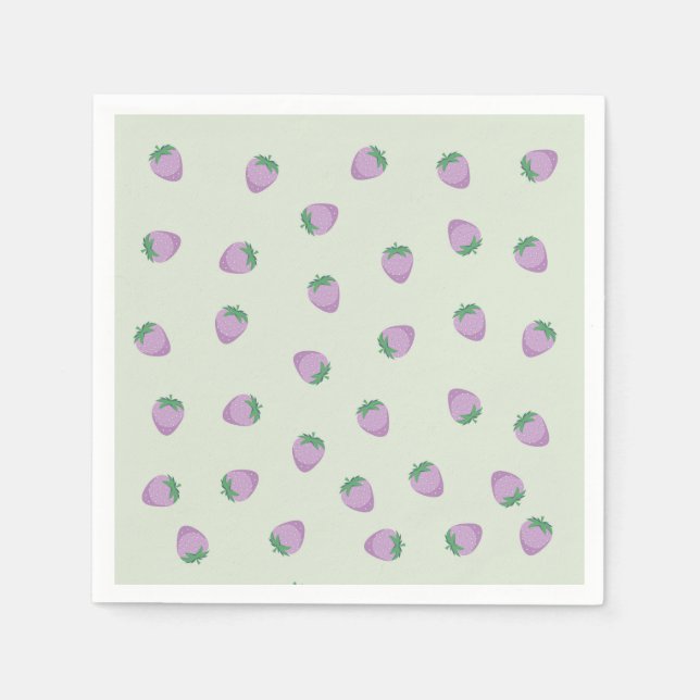 Lila jordgubbsmönster pappersservett (Framsidan)