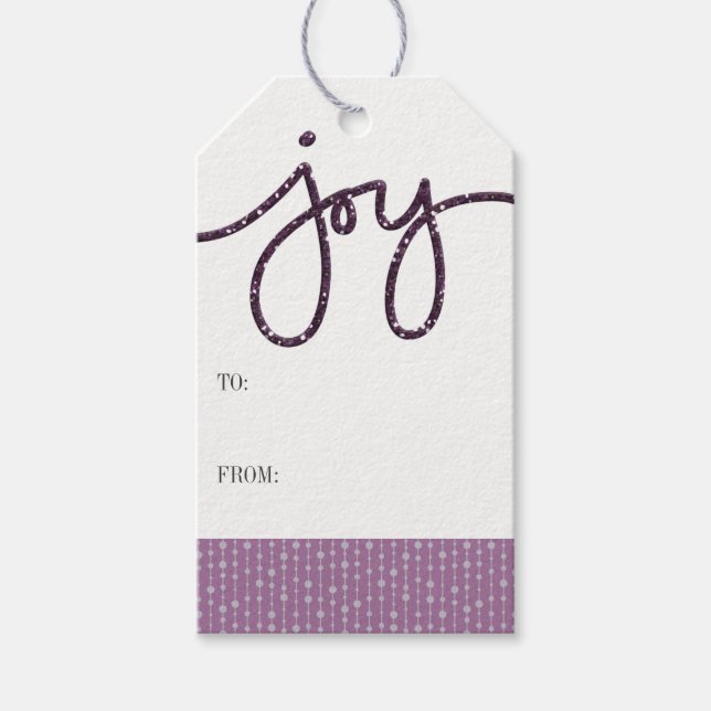 Lila JOY Gift-Märkre | 10 paket Presentetikett (Framsidan)