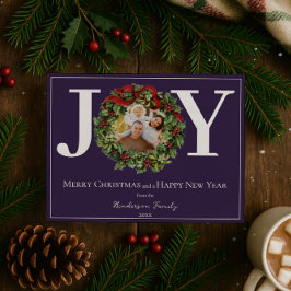 Lila Joy jul Utandningsfoto Julkort
