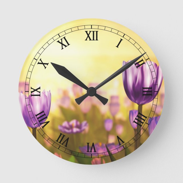 Lila Jubilee Clock Rund Klocka (Framsida)