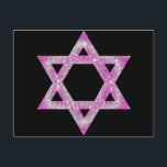 Lila - judisk stjärna av David Design Vykort<br><div class="desc">en söt Star av David i en rosa/purpisk smycken design... .{grafik av MarloDeeDesign.com}</div>