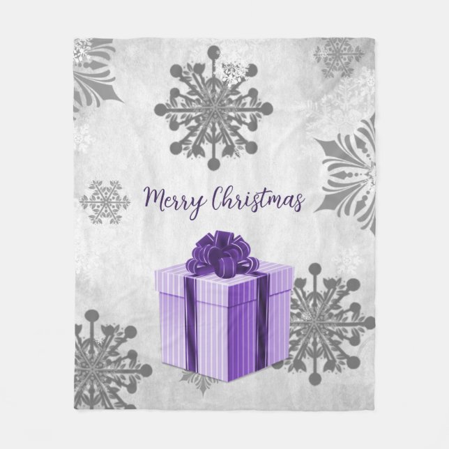 Lila jul Gift Helgdag Fleece Blanket (Framsidan)