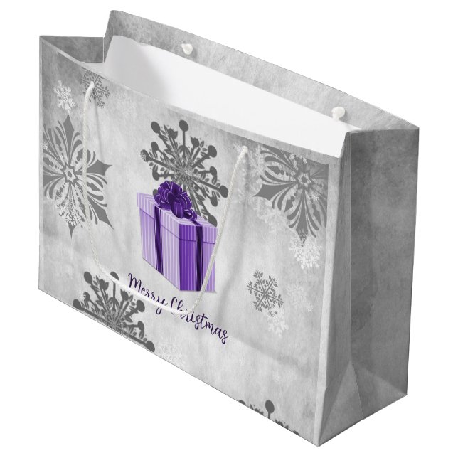 Lila jul Gift Helgdag Gift Bag (Framsidan Vinklad)