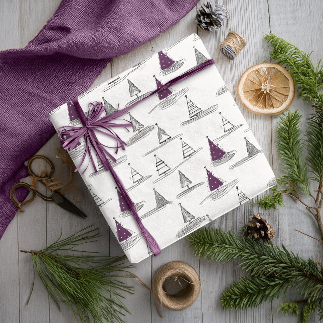 Lila jul Mönster#5 ID1009 Presentpapper (Skapare uppladdad)