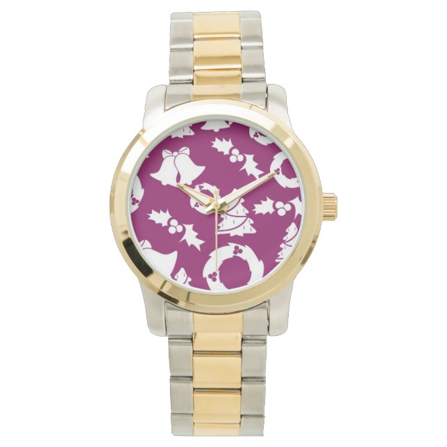 Lila jul Mönster Armbandsur (Framsida)