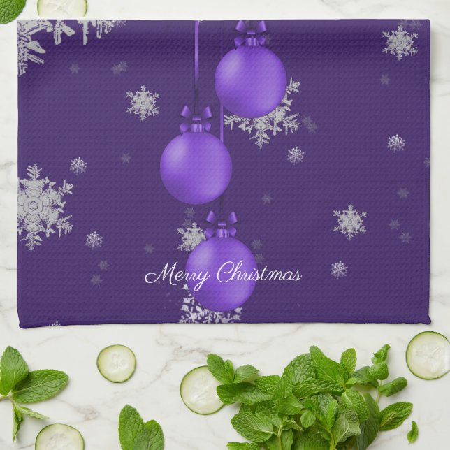 Lila jul Ornaments Kitchen Towel Kökshandduk (Vikta)