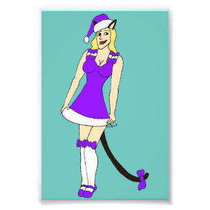 Lila Julcatgirl Fototryck