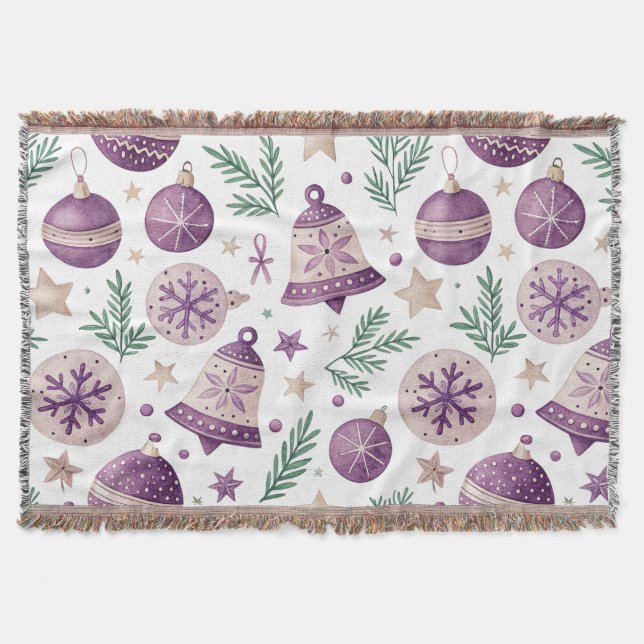 Lila julfilt – Whimsical Winter  Filt (Framsidan)