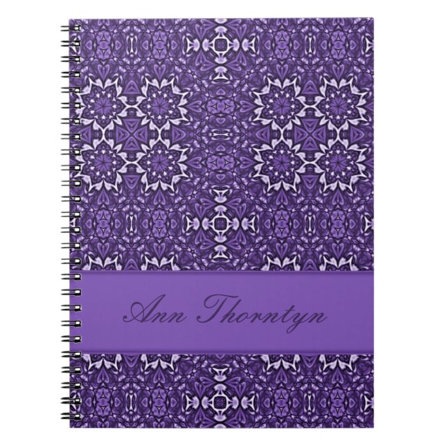Lila Kaleidescope Mönster Anpassningsbar bärbar da Anteckningsbok (Framsidan)
