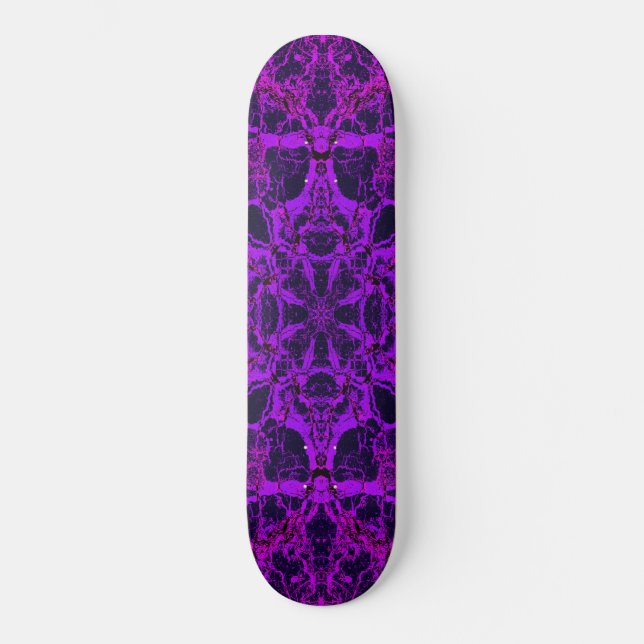 Lila kaleidoscope mönster mini skateboard bräda 18,5 cm (Framsida)