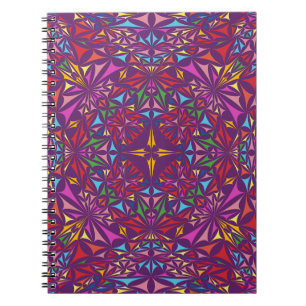Lila Kaleidoscope Ornate Mönster Anteckningsbok