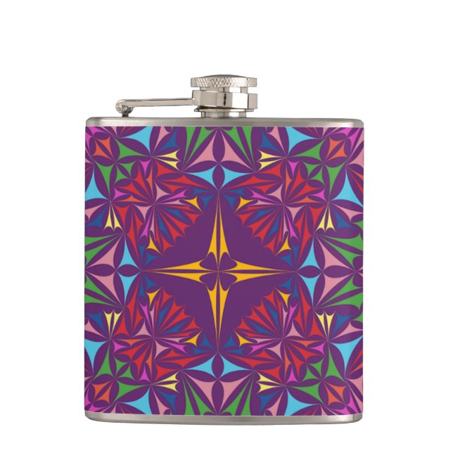 Lila Kaleidoscope Ornate Mönster Fickplunta (Framsidan)