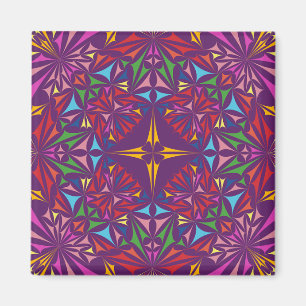 Lila Kaleidoscope Ornate Mönster Magnet