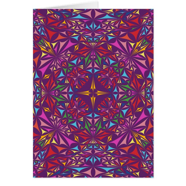 Lila Kaleidoscope Ornate Mönster OBS Kort (Framsidan)
