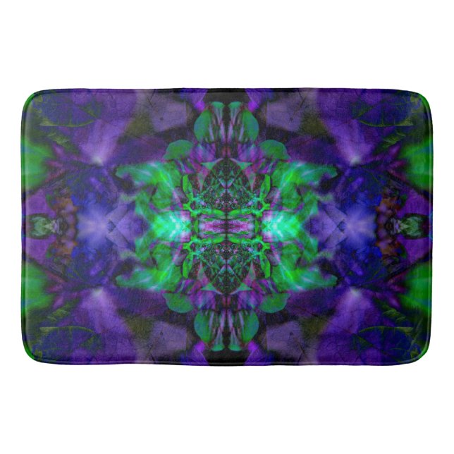 Lila kaleidoskoblomma mönster badrumsmatta (Framsidan)