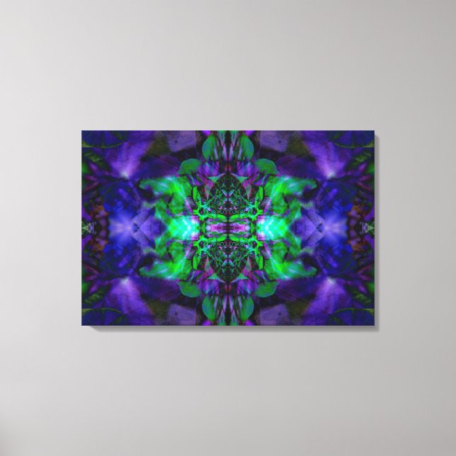 Lila kaleidoskoblomma mönster canvastryck (Framsida)