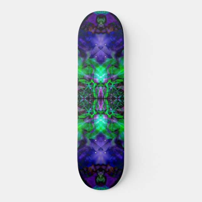 Lila kalejdoskop blom-mönster skateboard bräda 20 cm (Framsida)