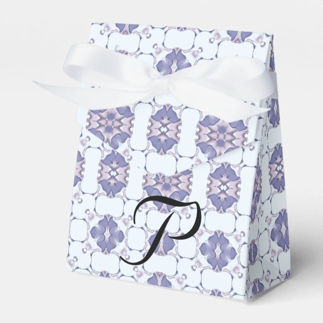 Lila Kalejdoskop Mönster #1 Monogram Presentaskar (Framsidan Sidan)