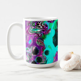 Lila, kalk, blå, svart, färgstark Abstrakt Vätska Kaffemugg