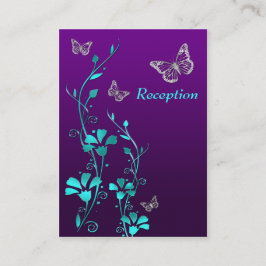 Lila, kalk, Silver Blommigt Butterflies-hölje Tilläggskort