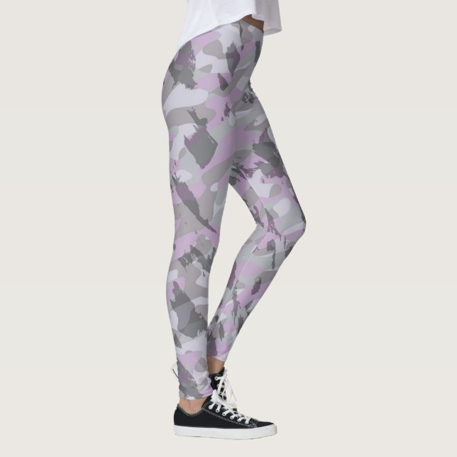 Lila kamouflage abstrakt leggings (Höger)