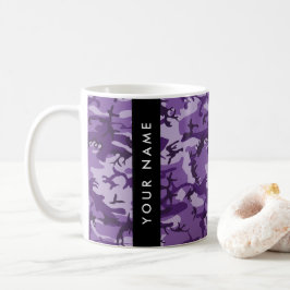 Lila Kamouflage Anpassa med namn Kaffemugg