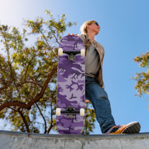Lila kamouflage, militär, armé mini skateboard bräda 18,5 cm