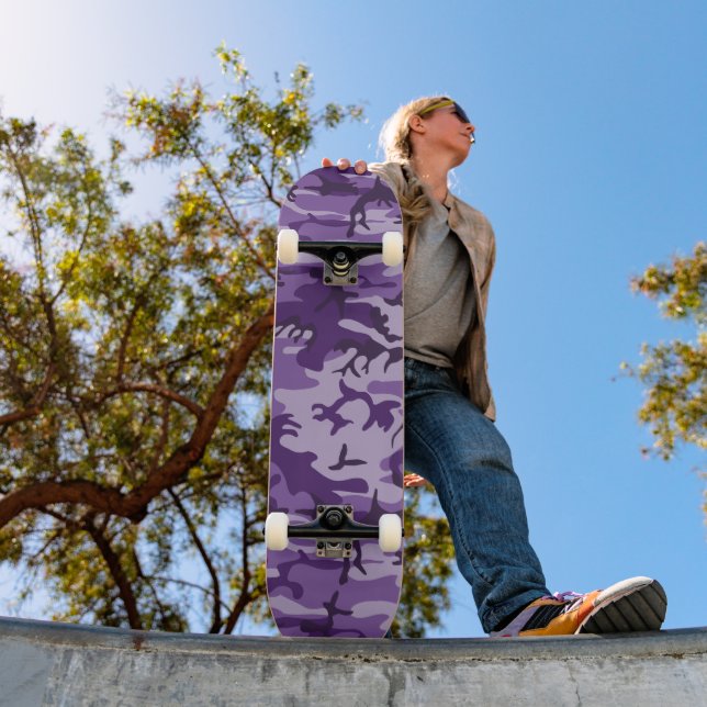 Lila kamouflage, militär, armé mini skateboard bräda 18,5 cm (Utomhus 1)