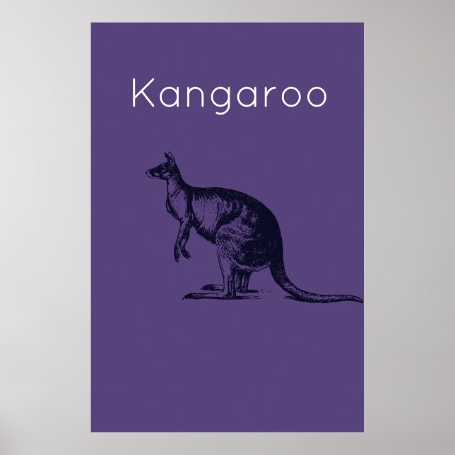 Lila Kangaroo Modern Wall Art Poster (Framsidan)