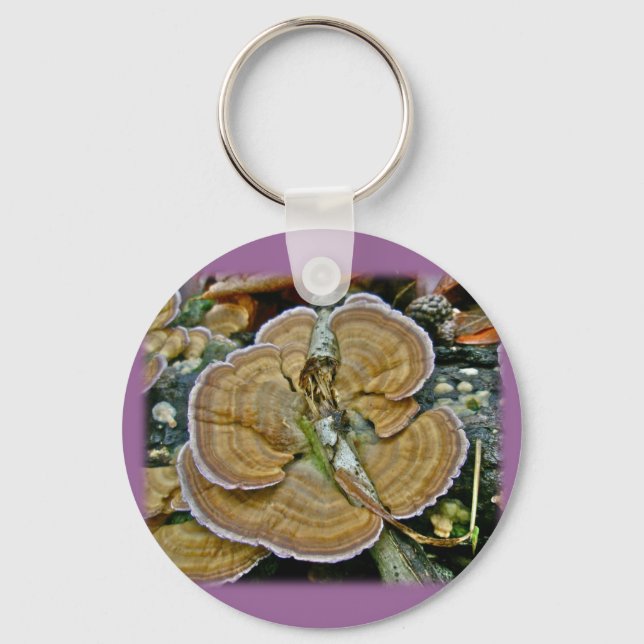 Lila Kant Shelf Fungus Coordinating Items Nyckelring (Framsida)