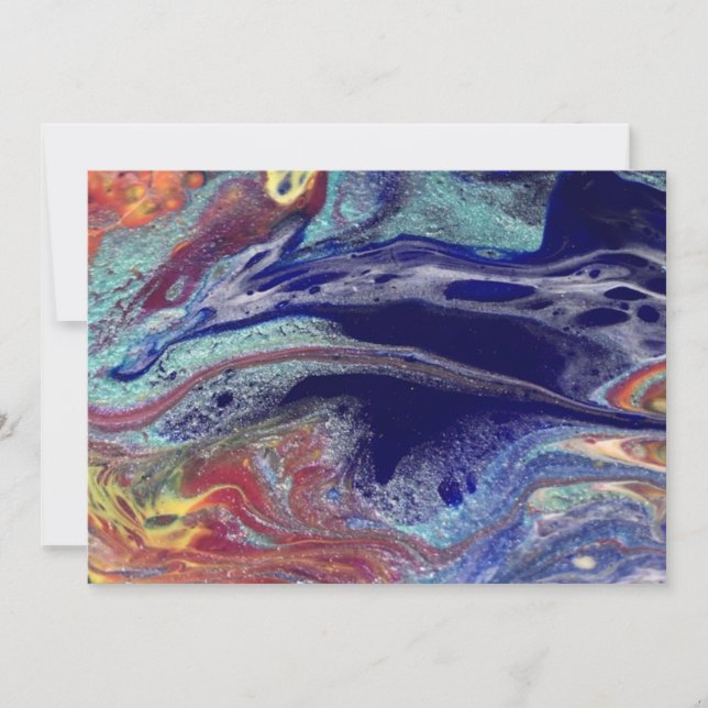 Lila kaos färg inbjudningar (Framsida)