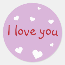 Lila kärlek du Alla hjärtans dags anpassningsbar-f Runt Klistermärke