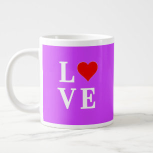 Lila KÄRLEK Heart Elegant Snyggt Jumbo Mugg