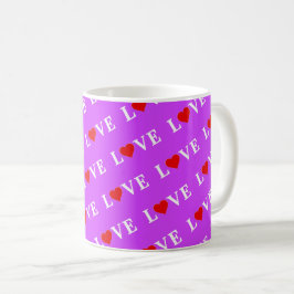 Lila KÄRLEK Heart Elegant Snyggt Kaffemugg