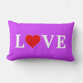 Lila KÄRLEK Heart Elegant Snyggt Lumbarkudde