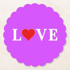 Lila KÄRLEK Heart Elegant Snyggt Underlägg Papper