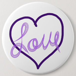 Lila Kärlek Heart Pin Buttons Knapp