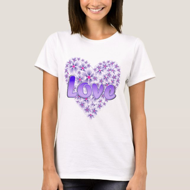 Lila Kärlek och Daisy Tee Shirt (Framsida)